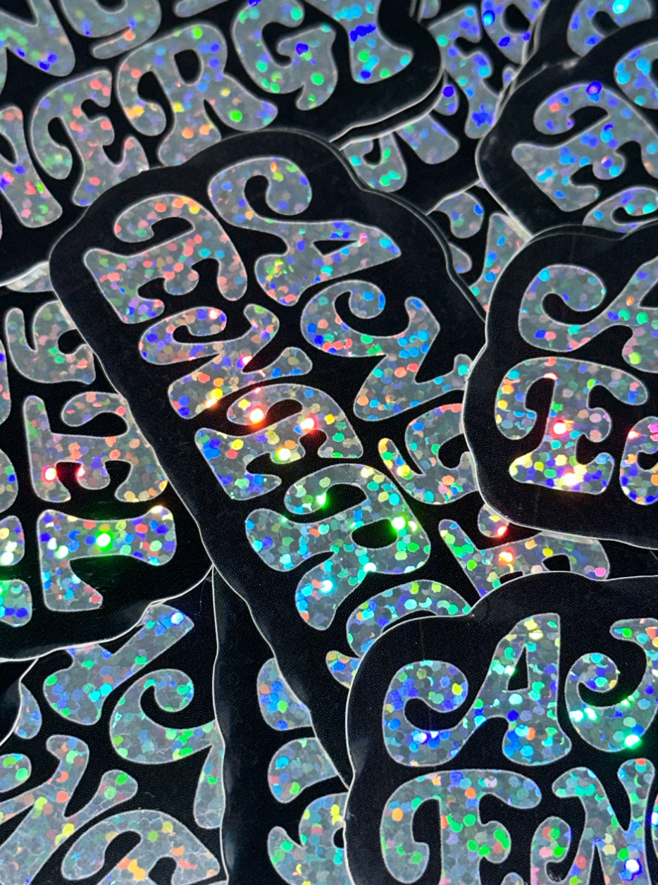 The aesthetics of a glitter sticker