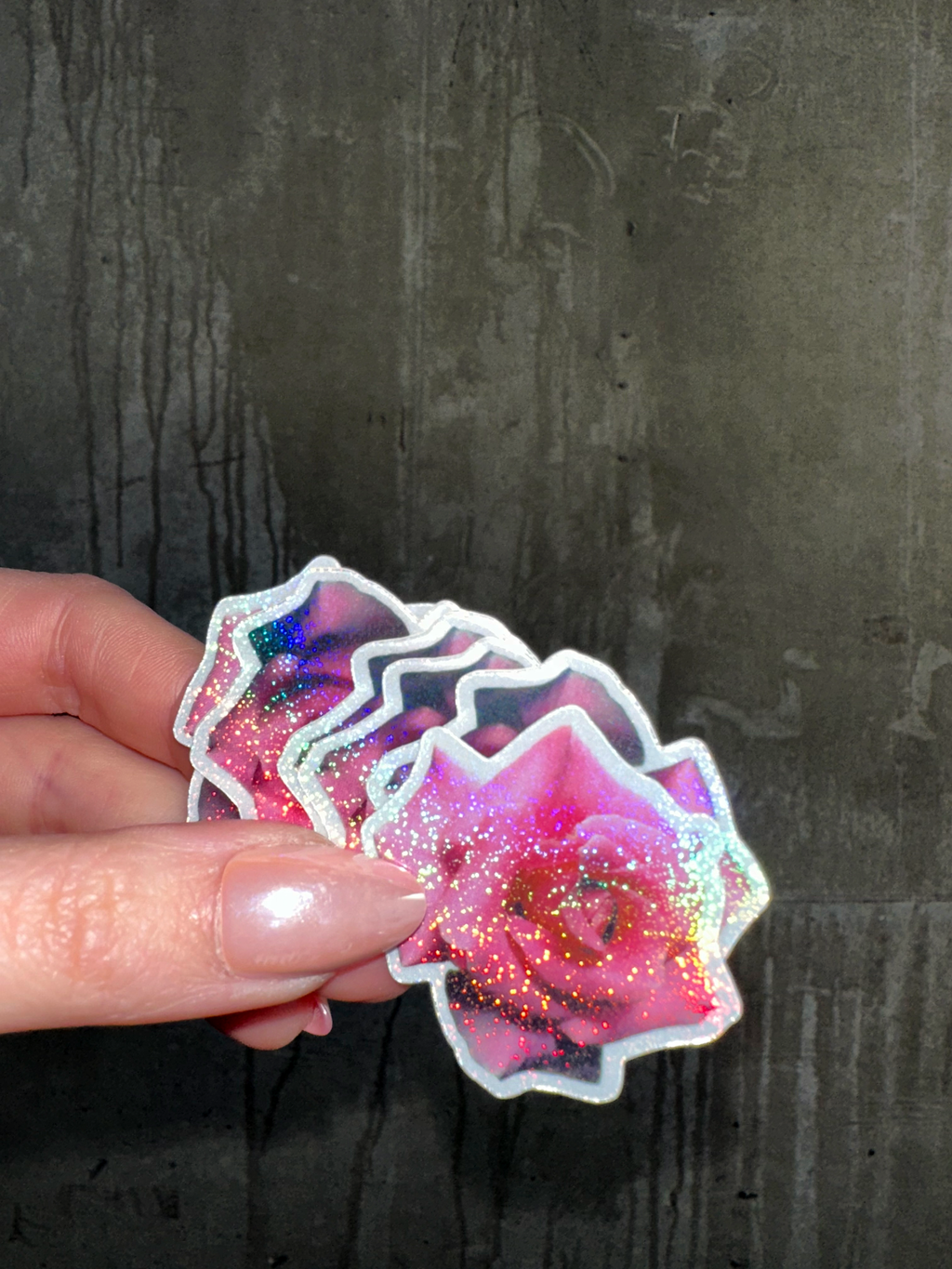 Glitter Rose Sticker