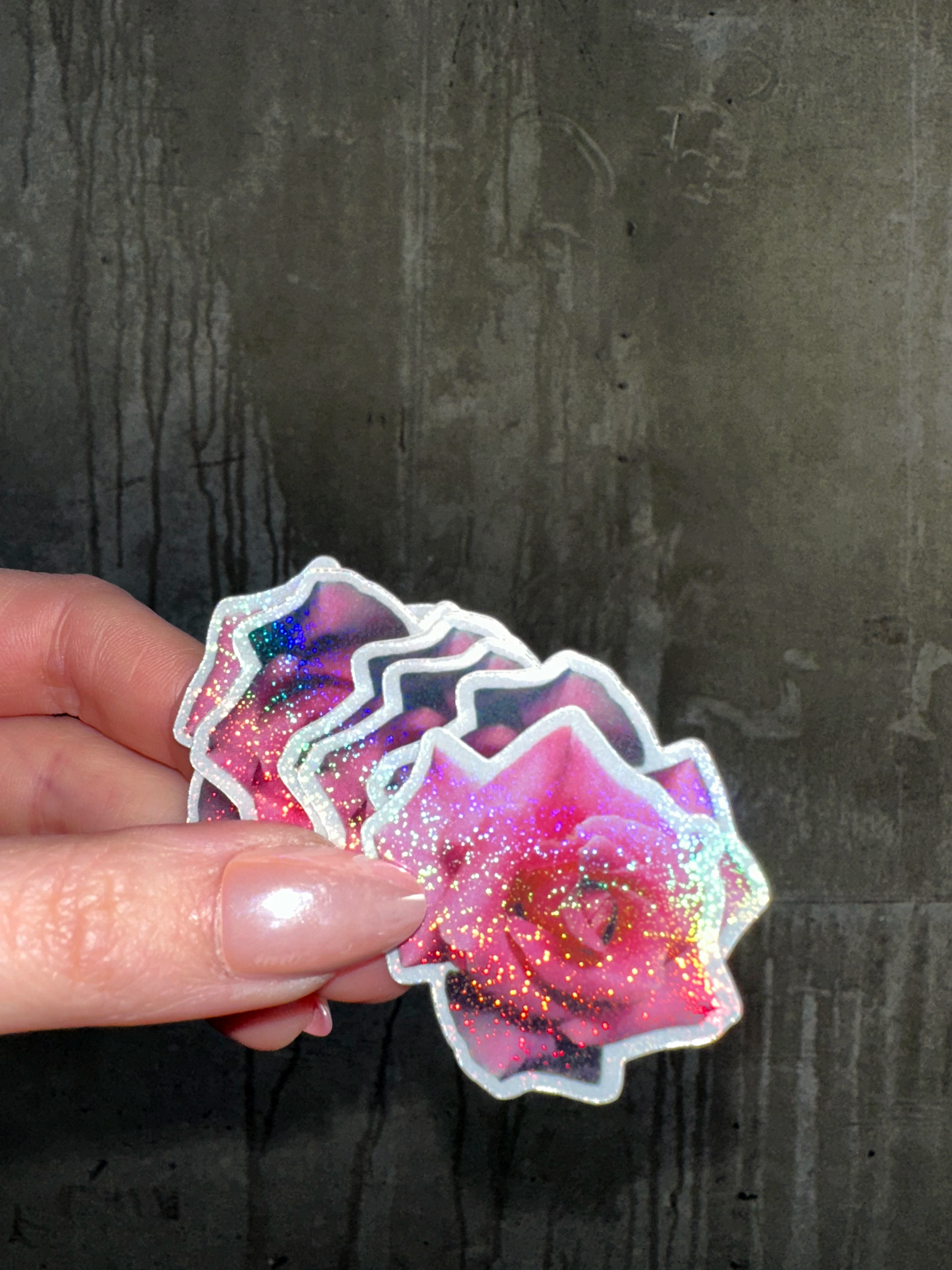 Glitter Rose Sticker